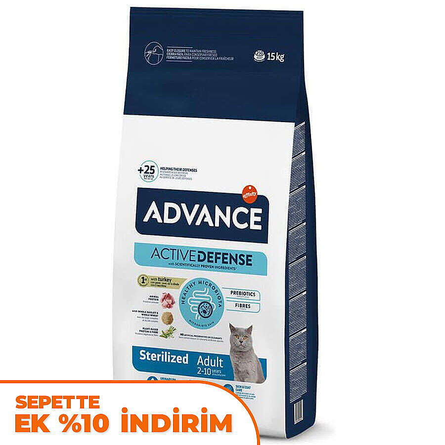 Advance Sterilized Kısırlaştırılmış Hindili Kedi Maması 15 Kg