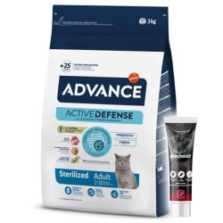 Advance Sterilized Kısırlaştırılmış Hindili Kedi Maması 3 Kg + Pro Choice Vitamin Macun 100 ML - Advance