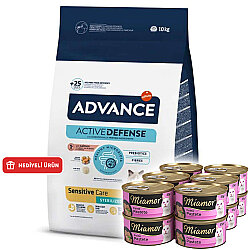 Advance Sensitive Kısırlaştırılmış Somonlu Kedi Maması 10 Kg + 12 Adet Miamor Konserve 85 Gr - Advance