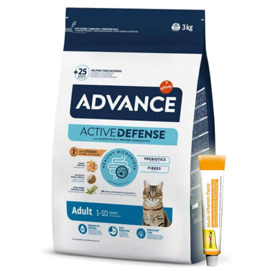 Advance Tavuk Etli Kedi Maması 3 Kg + Gimcat 20 Gr Multivitamin Paste - 1