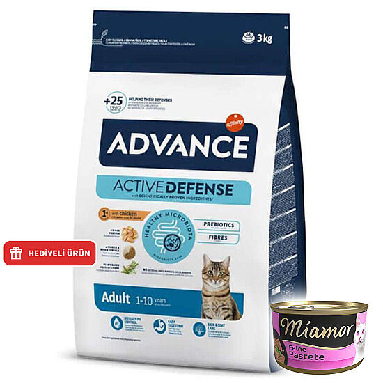 Advance Tavuk Etli Kedi Maması 3 Kg + 6 Adet Miamor Konserve 85 Gr - 1