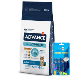 Advance Tavuk Etli Kedi Maması 15 Kg + 2 Adet Supreme 4x14 Gr Kedi Crema - Advance