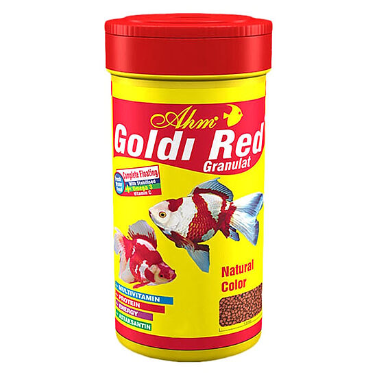 AHM Goldi Red Granulat Japon Balık Yemi 250 ML - 1