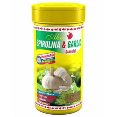 AHM Spirulina ve Garlic Granulat Balık Yemi 100 ML