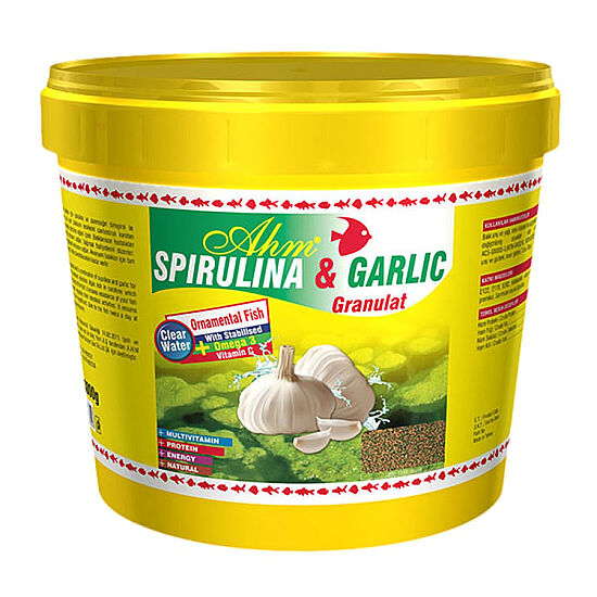 AHM Spirulina ve Garlic Granulat Balık Yemi 3000 Gr - 1