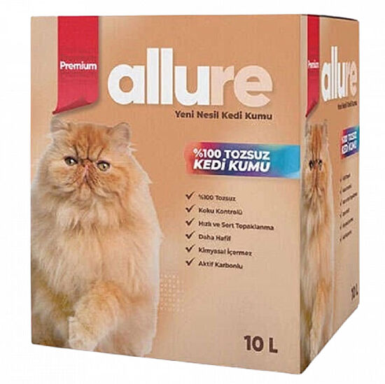 Allure Aktif Karbonlu Tozsuz Topaklanan Kedi Kumu 10 Lt - 1