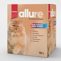 Allure - Allure Aktif Karbonlu Tozsuz Topaklanan Kedi Kumu 10 Lt