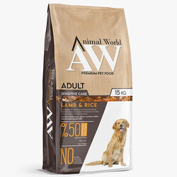 Animal World Sensitive Kuzu Etli Köpek Maması 15 Kg + 3 Adet Animal World 415 Gr Yaş Mama - Thumbnail