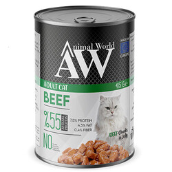 Animal World - Animal World Chucks in Jelly Beef Biftek Etli Kedi Yaş Maması 415 Gr