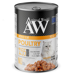 Animal World - Animal World Chucks in Jelly Poultry Kümes Hayvanlı Kedi Yaş Maması 415 Gr