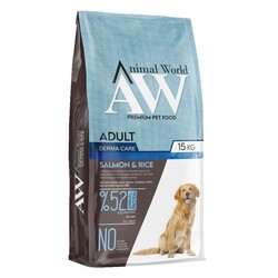 Animal World Derma Care Somonlu Köpek Maması 15 Kg + 3 Adet Animal World 415 Gr Yaş Mama - Thumbnail