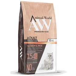 Animal World - Animal World Sterilised Kısırlaştırılmış Somon Kedi Maması 15 Kg