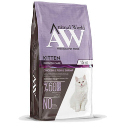 Animal World - Animal World Kitten Tavuk Balık Yavru Kedi Maması 15 Kg