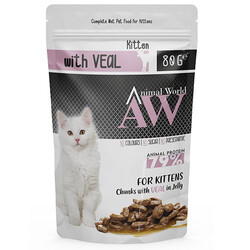 Animal World - Animal World Kitten With Veal Dana Etli Yavru Kedi Yaş Maması 80 Gr