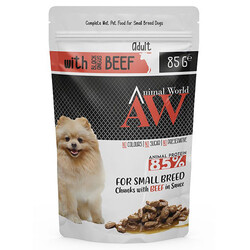 Animal World - Animal World With Beef Biftek Etli Küçük Irk Köpek Yaş Maması 85 Gr