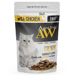 Animal World With Chicken Tavuk Etli Kedi Yaş Maması 80 Gr - Animal World
