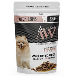 Animal World - Animal World With Lamb Kuzu Etli Küçük Irk Köpek Yaş Maması 85 Gr