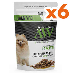 Animal World - Animal World With Veal Dana Etli Küçük Irk Köpek Yaş Maması 85 Gr x 6 Adet