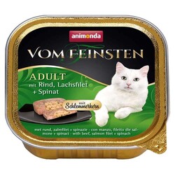 Animonda 083260 Vom Feinsten Sığır Eti, Somon ve Ispanaklı Kedi Maması 100 Gr - Animonda