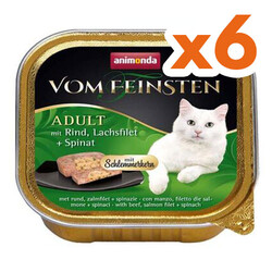 Animonda - Animonda 083260 Vom Feinsten Sığır Eti, Somon ve Ispanaklı Kedi Maması 100 Gr x 6 Adet