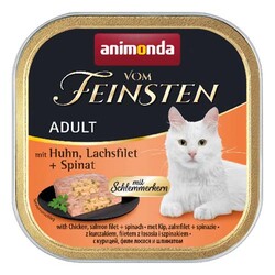 Animonda 083261 Vom Feinsten Tavuk, Somon Fileto ve Ispanaklı Kedi Maması 100 Gr - Thumbnail