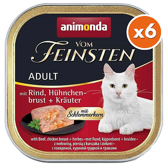 Animonda 083264 Vom Feinsten Sığır Eti ve Tavuk Göğsü Kedi Maması 100 Gr x 6 Adet - 1