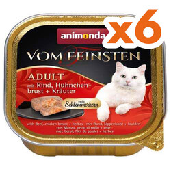 Animonda - Animonda 083264 Vom Feinsten Sığır Eti ve Tavuk Göğsü Kedi Maması 100 Gr x 6 Adet