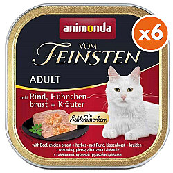 Animonda 083264 Vom Feinsten Sığır Eti ve Tavuk Göğsü Kedi Maması 100 Gr x 6 Adet - Animonda