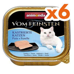 Animonda - Animonda 083447 Vom Feinsten Kısırlaştırılmış Hindi ve Alabalıklı Kedi Maması 100 Gr x 6 Adet