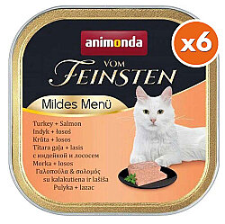 Animonda 083855 Vom Feinsten Mildes Hindi ve Somonlu Kedi Yaş Maması 100 Gr x 6 Adet - Animonda