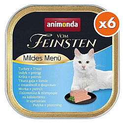 Animonda 083864 Vom Feinsten Hindi Etli ve Alabalıklı Kedi Yaş Maması 100 Gr x 6 Adet - Animonda