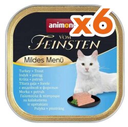 Animonda 083864 Vom Feinsten Hindi Etli ve Alabalıklı Kedi Yaş Maması 100 Gr x 6 Adet - Animonda