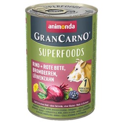 Animonda - Animonda 82436 Gran Carno Sığır Eti, Pancar, Böğürtlen ve Karahindibalı Köpek Konservesi 400 Gr