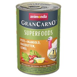 Animonda 82438 Gran Carno Hindi, Pazı, Kuşburnu ve Keten Tohumu Yağlı Köpek Konservesi 400 Gr - Animonda