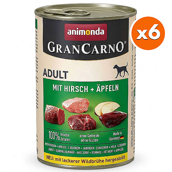 Animonda 82479 Gran Carno Elmalı Geyikli Köpek Konservesi 400 Gr x 6 Adet - 1