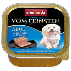 Animonda - Animonda 82658 Vom Feinsten Kümes Hayvanı Morina Balıklı Köpek Yaş Maması 150 Gr