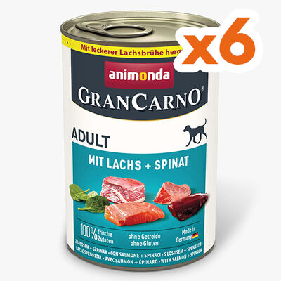 Animonda 82754 Gran Carno Somonlu ve Ispanaklı Köpek Konservesi 400 Gr x 6 Adet - 1