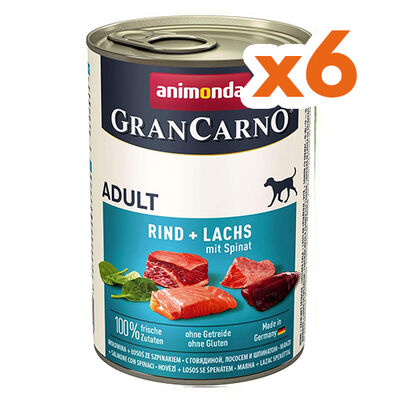 Animonda 82754 Gran Carno Sığır Eti ve Ispanak Somonlu Köpek Konservesi 400 Gr x 6 Adet