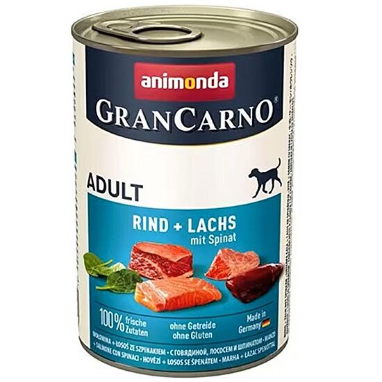 Animonda 82754 Gran Carno Somonlu ve Ispanaklı Köpek Konservesi 400 Gr - 1