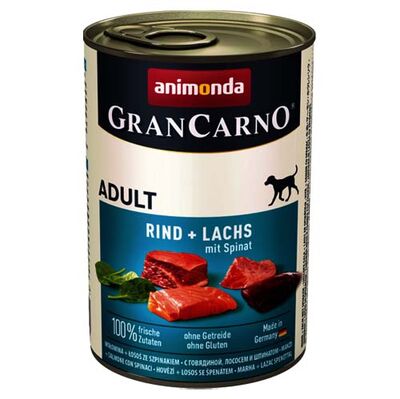 Animonda 82754 Gran Carno Sığır Eti ve Ispanak Somonlu Köpek Konservesi 400 Gr