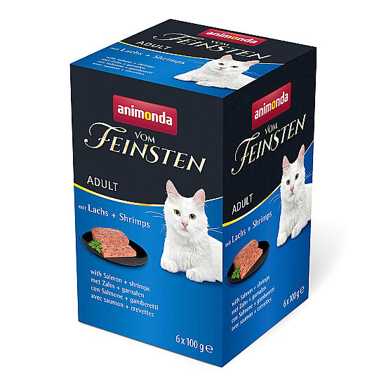 Animonda 83202 Vom Feinsten BOX Somonlu ve Karidesli Kedi Yaş Maması 100 Gr x 6 Adet - 1