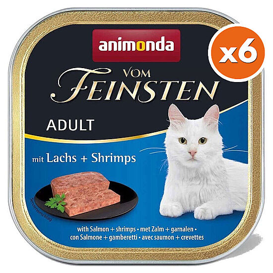 Animonda 83202 Vom Feinsten Somonlu ve Karidesli Kedi Yaş Maması 100 Gr x 6 Adet - 1