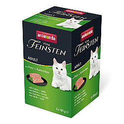 Animonda 83205 Vom Feinsten BOX Hindi ve Tavşan Etli Kedi Yaş Maması 100 Gr x 6 Adet - 1