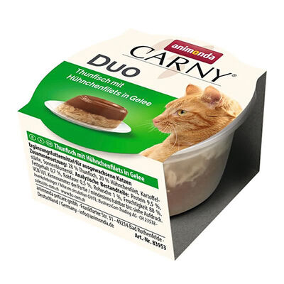 Animonda 83953 Carny Duo Tavuk Fileto ve Ton Balıklı Yaş Kedi Maması 70 Gr