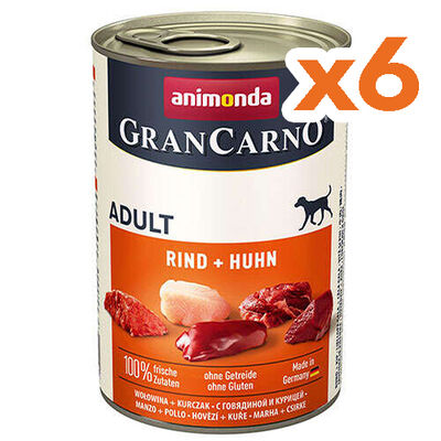 Animonda Gran Carno Beef and Chicken Wet Dog Food 400 Gr. - Buy 6 Pay 5