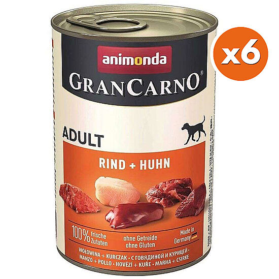Animonda Gran Carno Beef and Chicken Wet Dog Food 400 Gr. - Buy 6 Pay 5 - 1