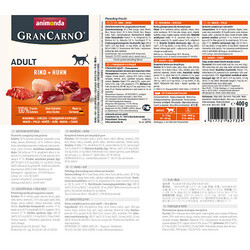 Animonda Gran Carno Beef and Chicken Wet Dog Food 400 Gr. - Thumbnail