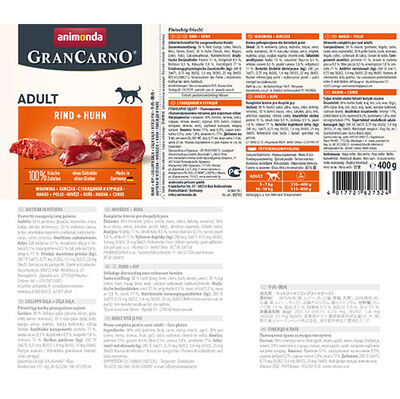 Animonda Gran Carno Beef and Chicken Wet Dog Food 400 Gr.