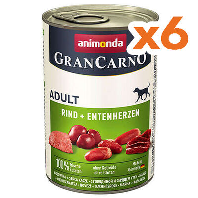 Animonda Gran Carno Beef and Duck Wet Dog Food 400 Gr. - Buy 6 Pay 5