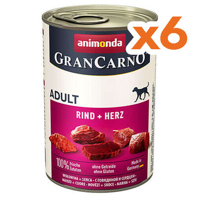 Animonda Gran Carno Beef and Heart Wet Dog Food 400 Gr. - Buy 6 Pay 5